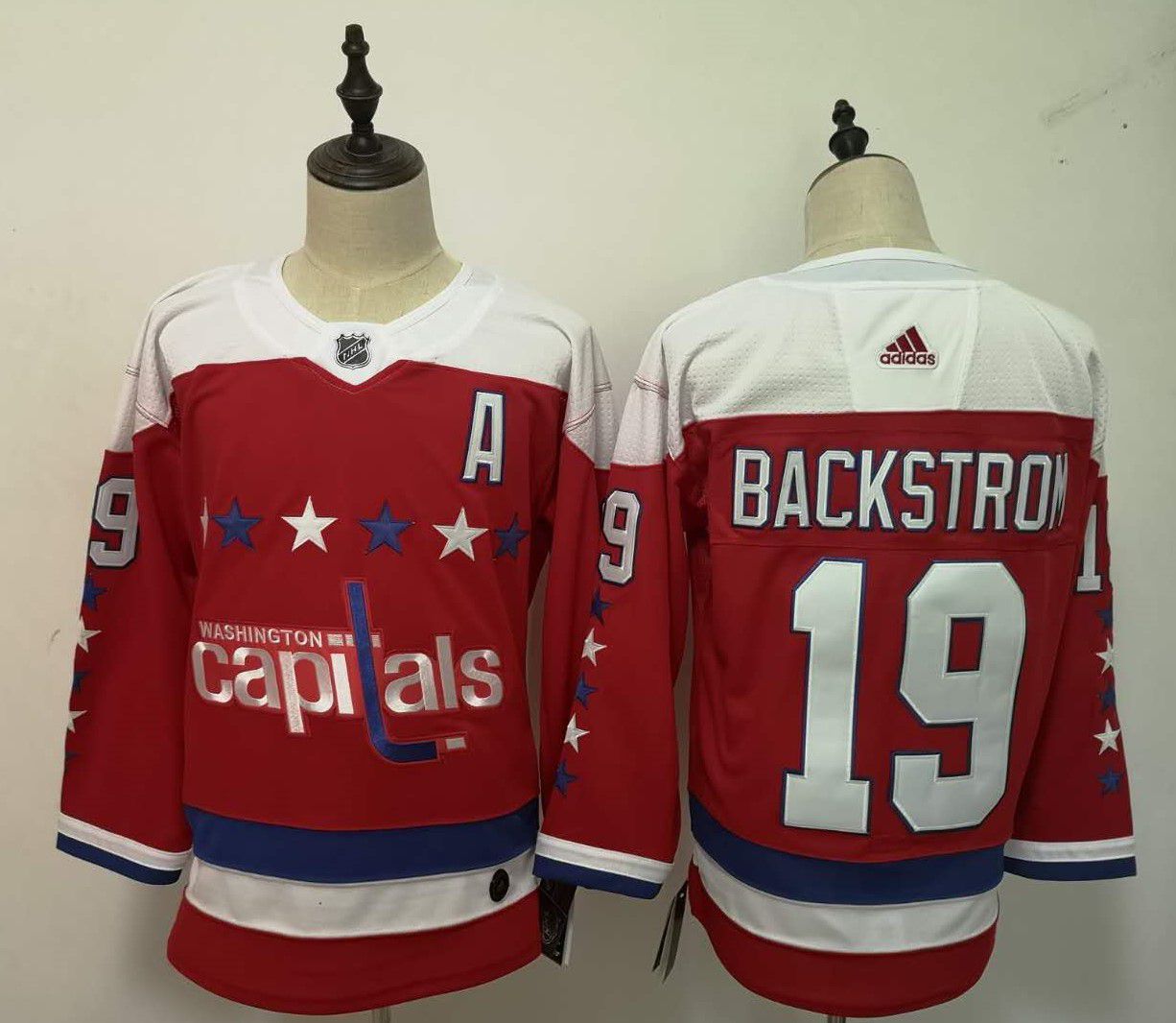 Men Washington Capitals #19 Backstron Red Adidas Alternate Authentic Stitched NHL Jersey->calgary flames->NHL Jersey